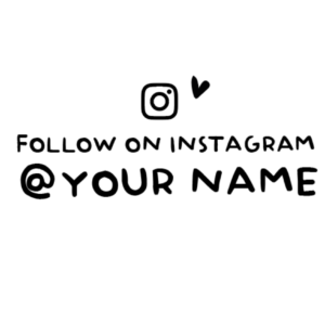 Small Business Stamp - Follow on instagram heart - 50 x 20 mm.